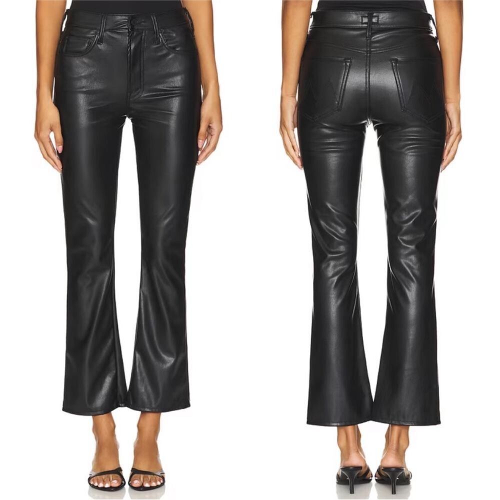 NWT MOTHER The Insider Ankle Faux Leather Pants in Wax On, Wax Off sz 30